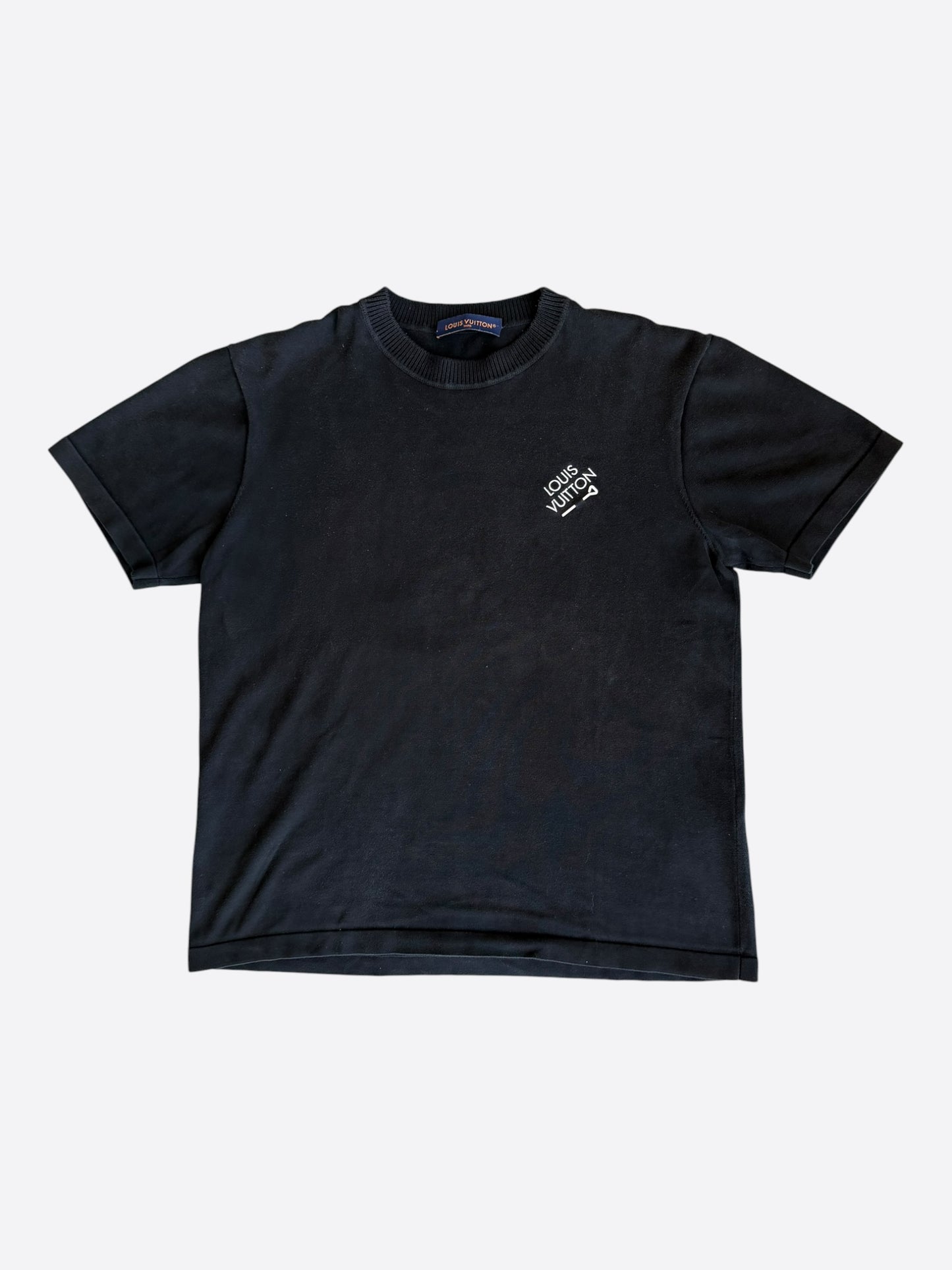 Louis Vuitton Black & White Pin Logo Embroidered T-Shirt