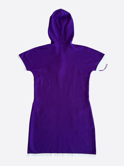 Chanel Purple & White Rhinestone Hooded Dress