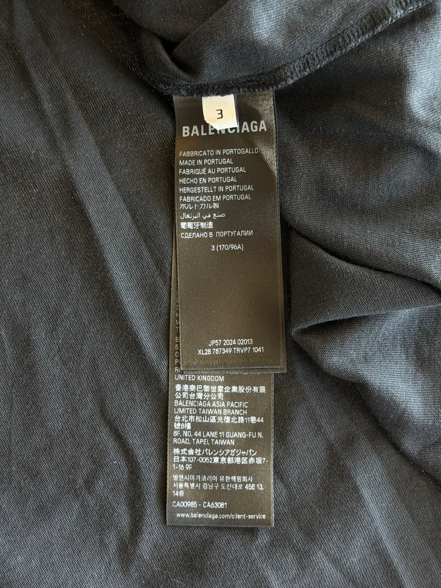 Balenciaga Washed Black Belleville T-Shirt
