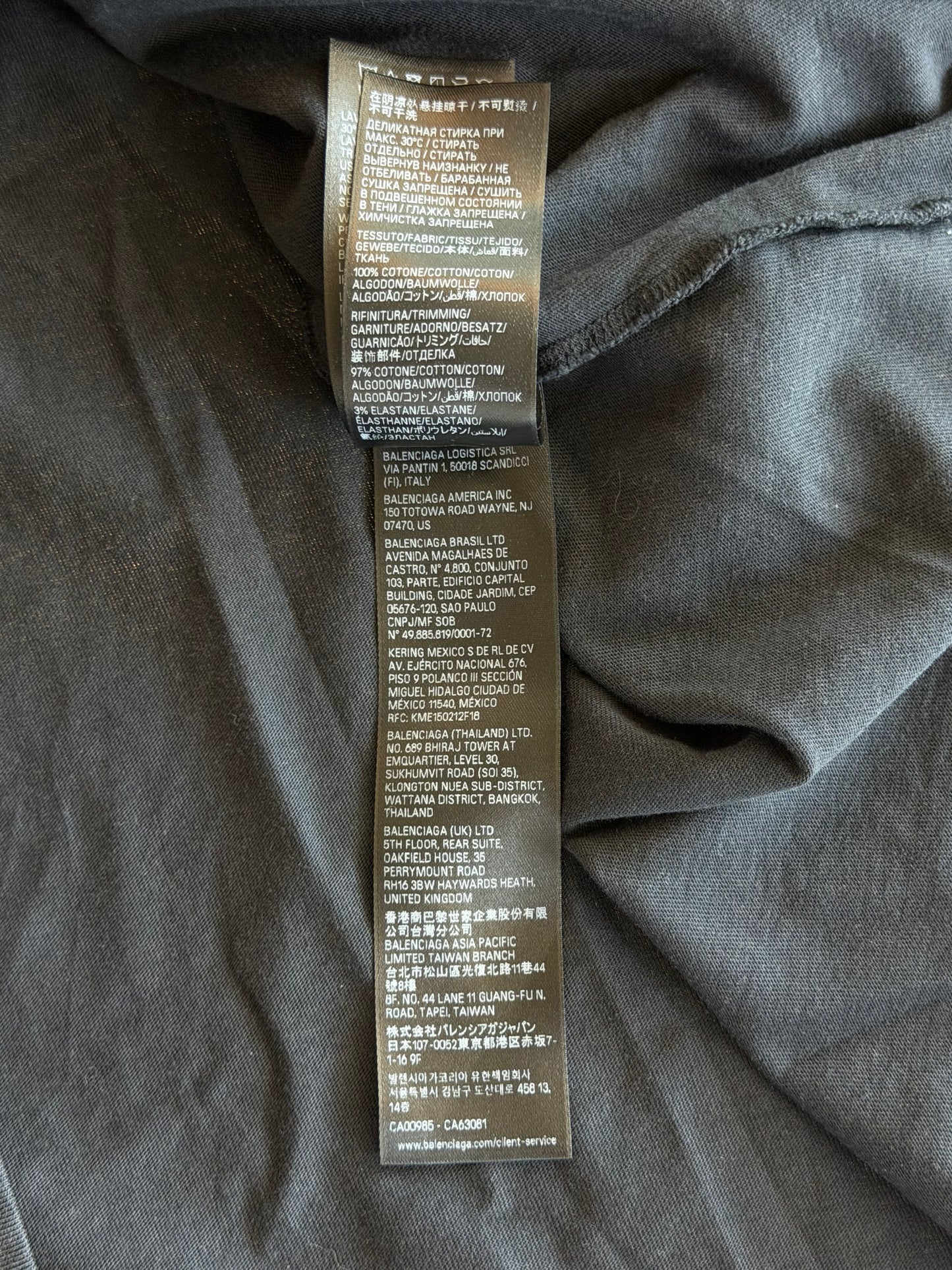 Balenciaga Washed Black Belleville T-Shirt
