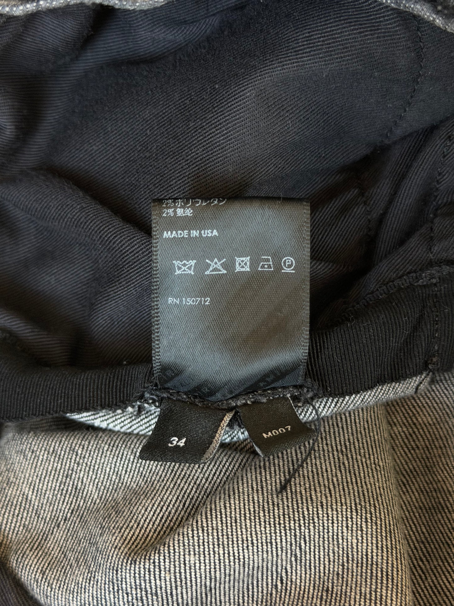 Amiri Storm Grey Staggered Logo Jeans