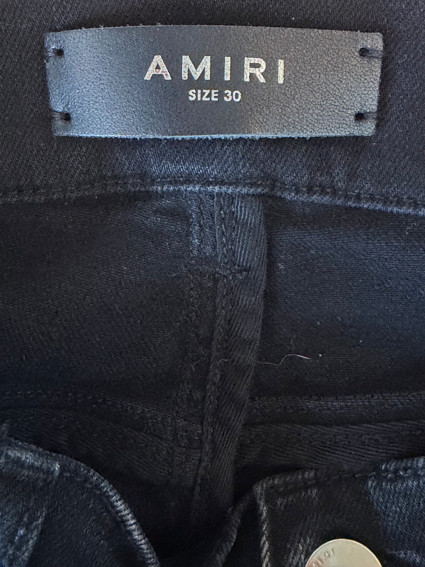 Amiri Aged Black & Blue Patch MX1 Jeans