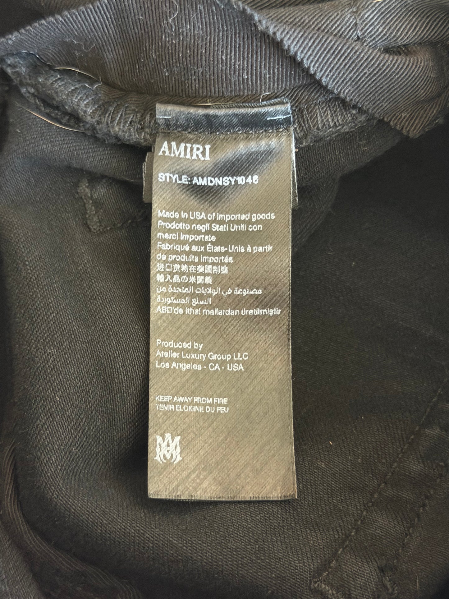 Amiri Aged Black & Blue Patch MX1 Jeans