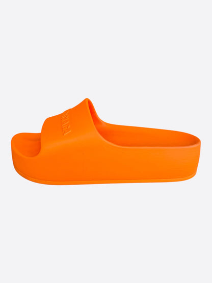 Balenciaga Orange Logo Chunky Women's Slides