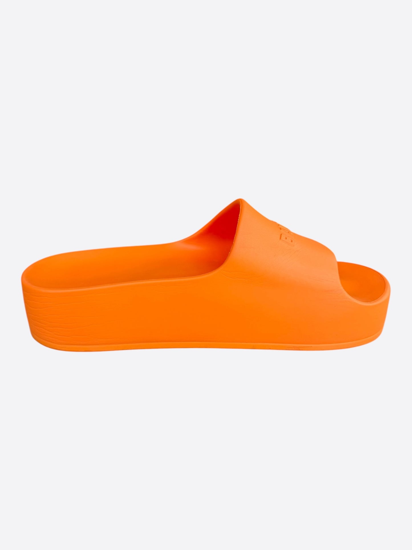 Balenciaga Orange Logo Chunky Women's Slides