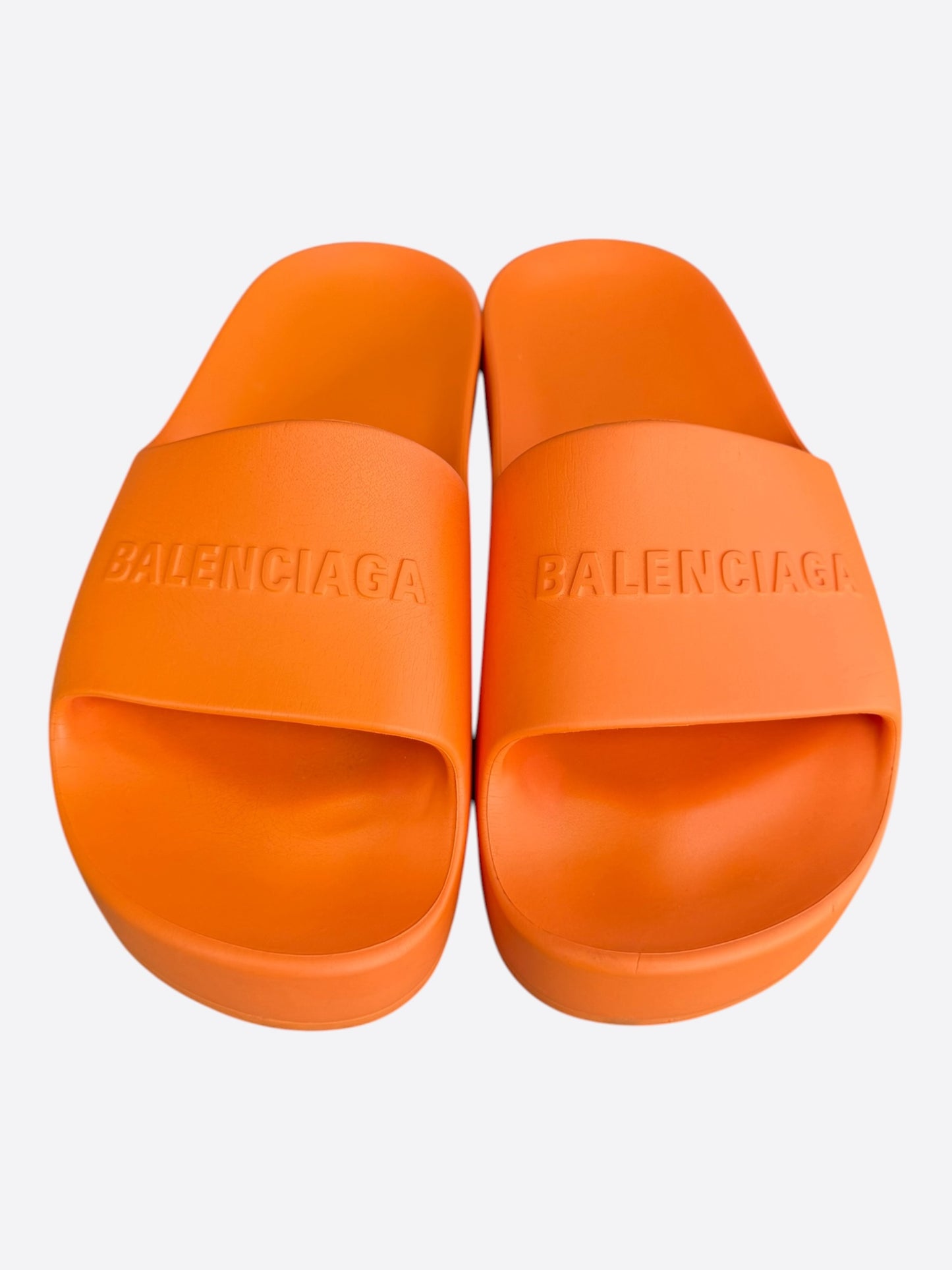 Balenciaga Orange Logo Chunky Women's Slides