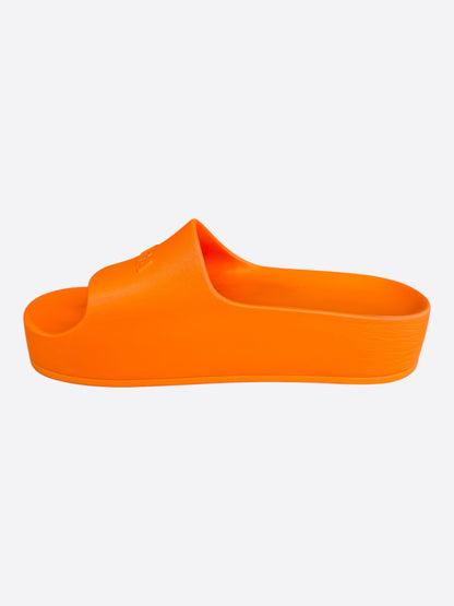 Balenciaga Orange Logo Chunky Women's Slides