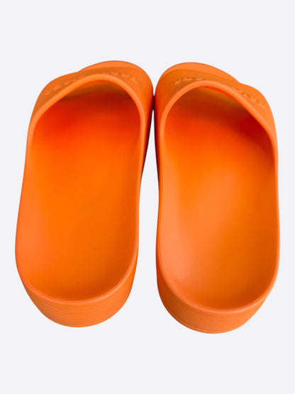 Balenciaga Orange Logo Chunky Women's Slides
