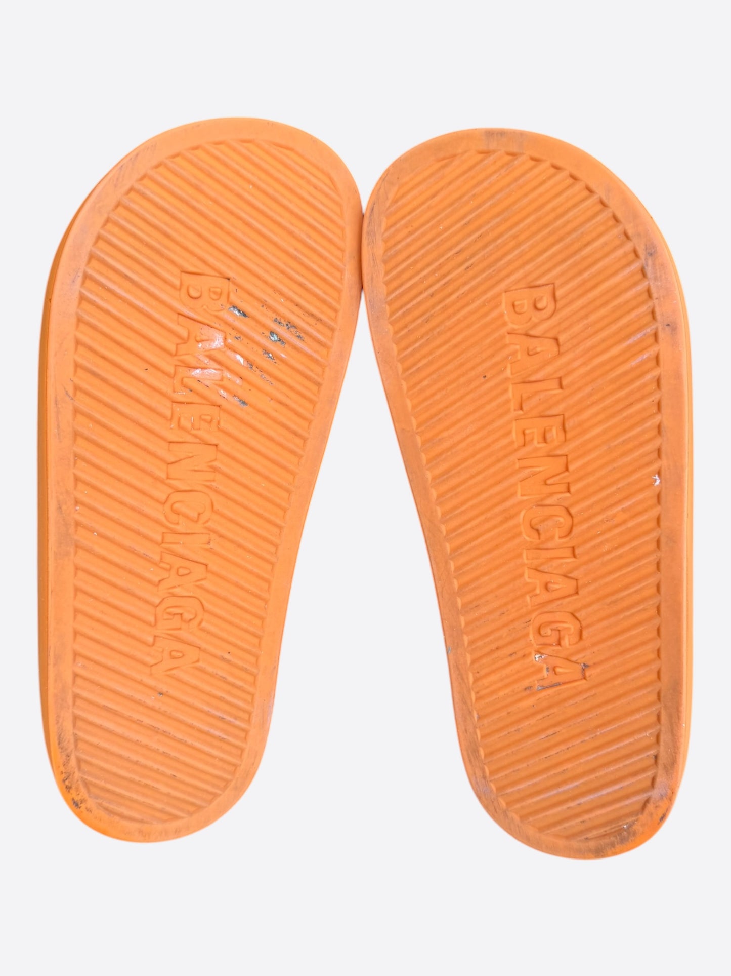 Balenciaga Orange Logo Chunky Women's Slides