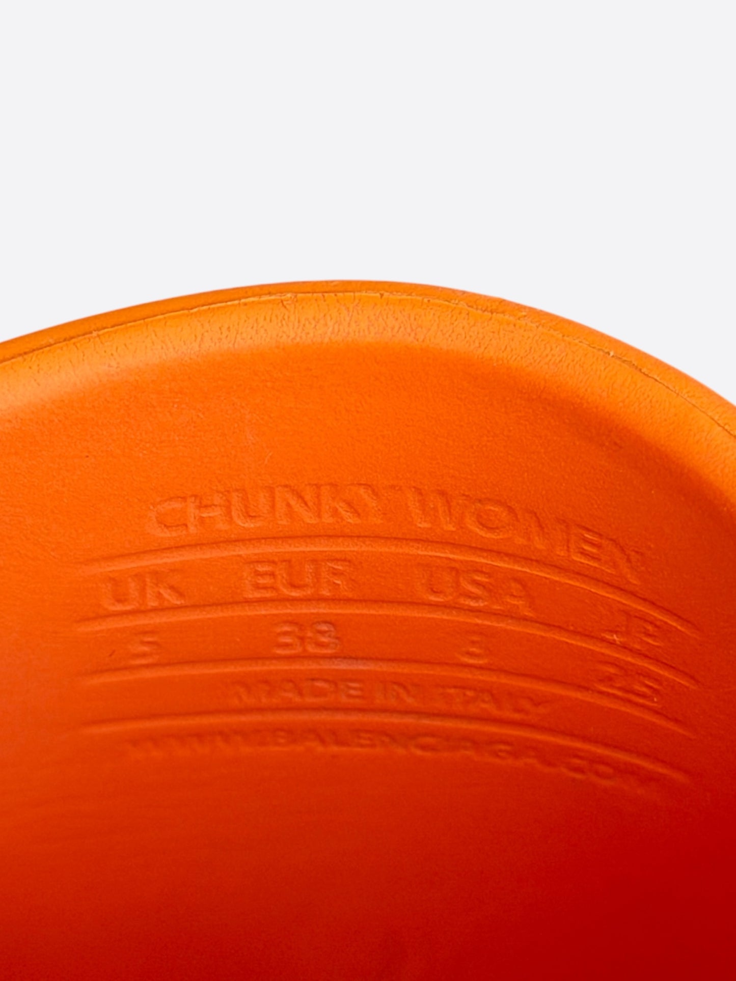 Balenciaga Orange Logo Chunky Women's Slides