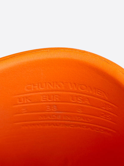 Balenciaga Orange Logo Chunky Women's Slides
