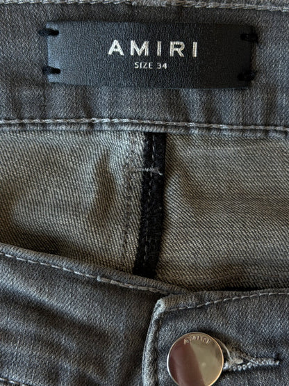 Amiri Playboy Light Grey & White Patch MX1 Jeans