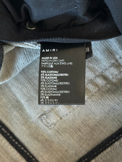 Amiri Playboy Light Grey & White Patch MX1 Jeans