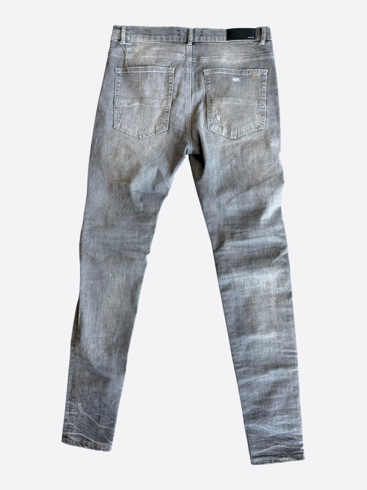 Amiri Playboy Light Grey & White Patch MX1 Jeans