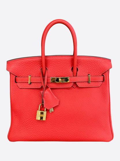Hermes Red Togo & Gold Hardware Birkin 25