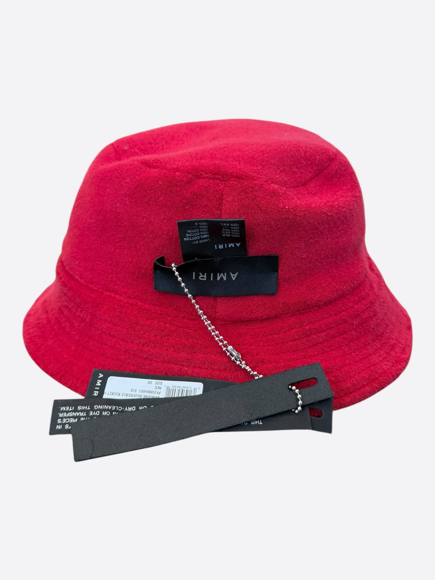 Amiri Red Bandana MA Logo Reversible Bucket Hat
