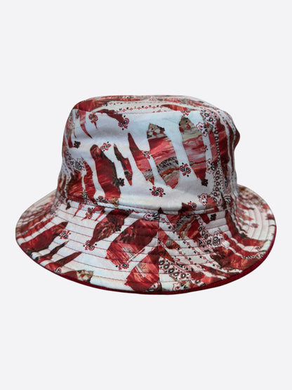 Amiri Red Bandana MA Logo Reversible Bucket Hat