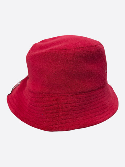 Amiri Red Bandana MA Logo Reversible Bucket Hat