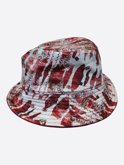 Amiri Red Bandana MA Logo Reversible Bucket Hat