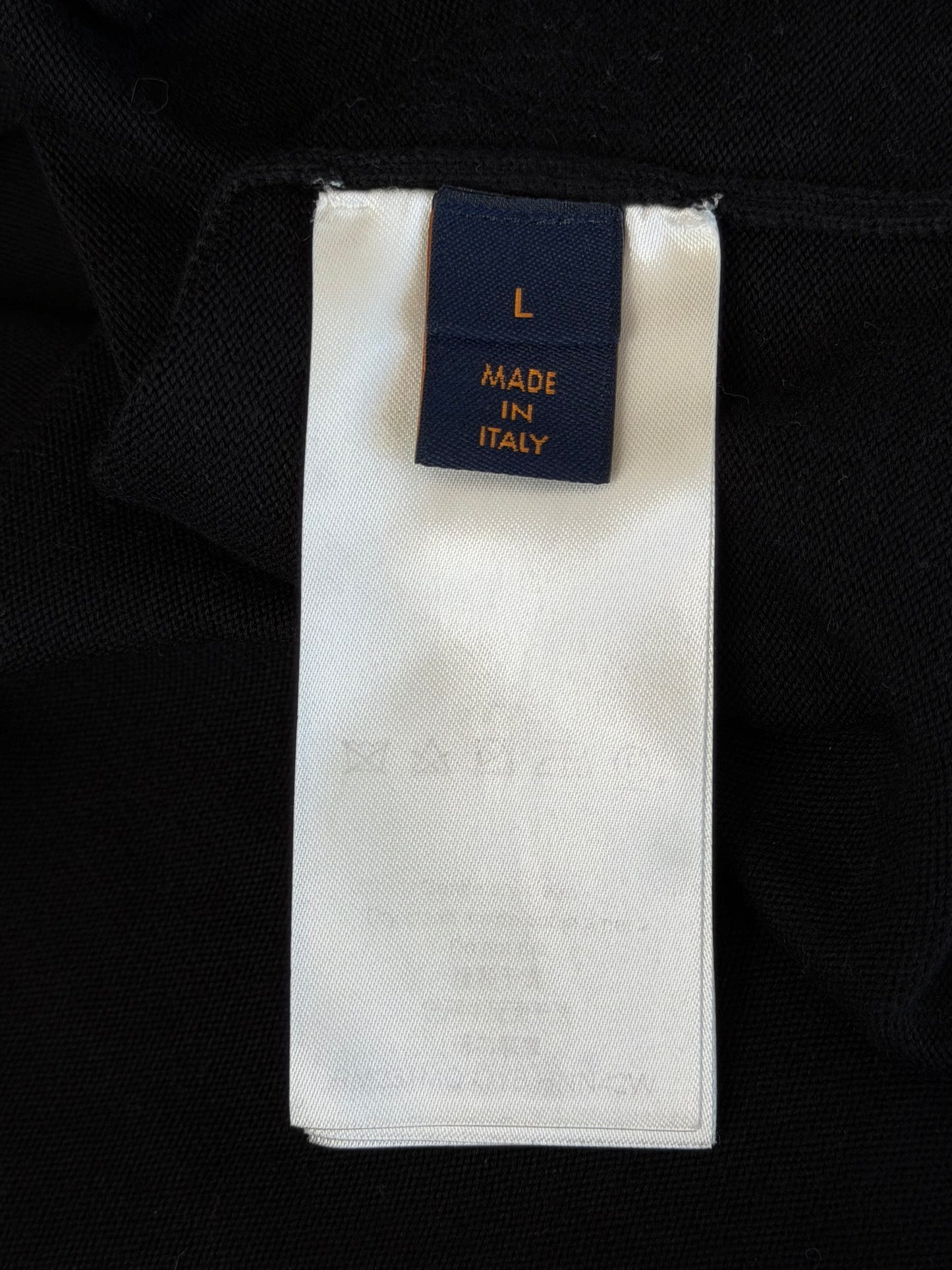 Louis Vuitton Black & White Pin Logo Embroidered T-Shirt