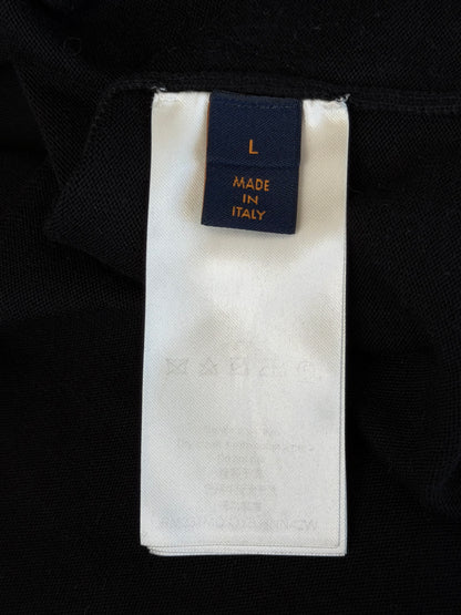 Louis Vuitton Black & White Pin Logo Embroidered T-Shirt