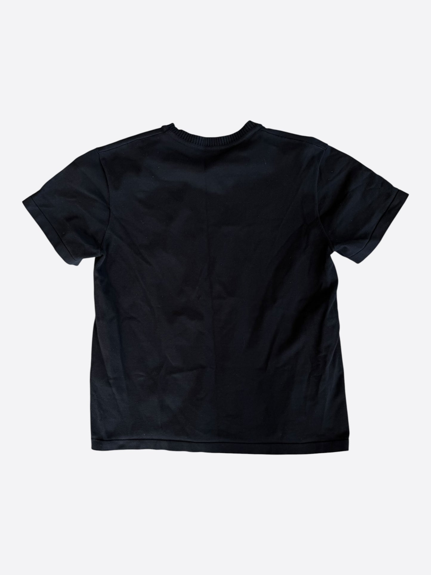 Louis Vuitton Black & White Pin Logo Embroidered T-Shirt