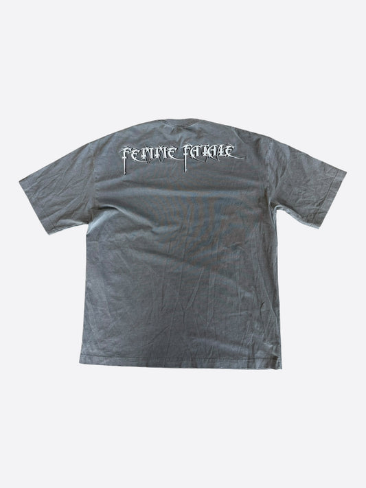 Balenciaga Grey Femme Fatale Logo T-Shirt
