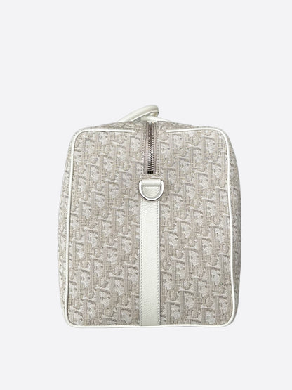 Dior White Oblique Lingot 50 Duffle Bag