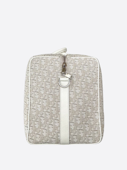 Dior White Oblique Lingot 50 Duffle Bag