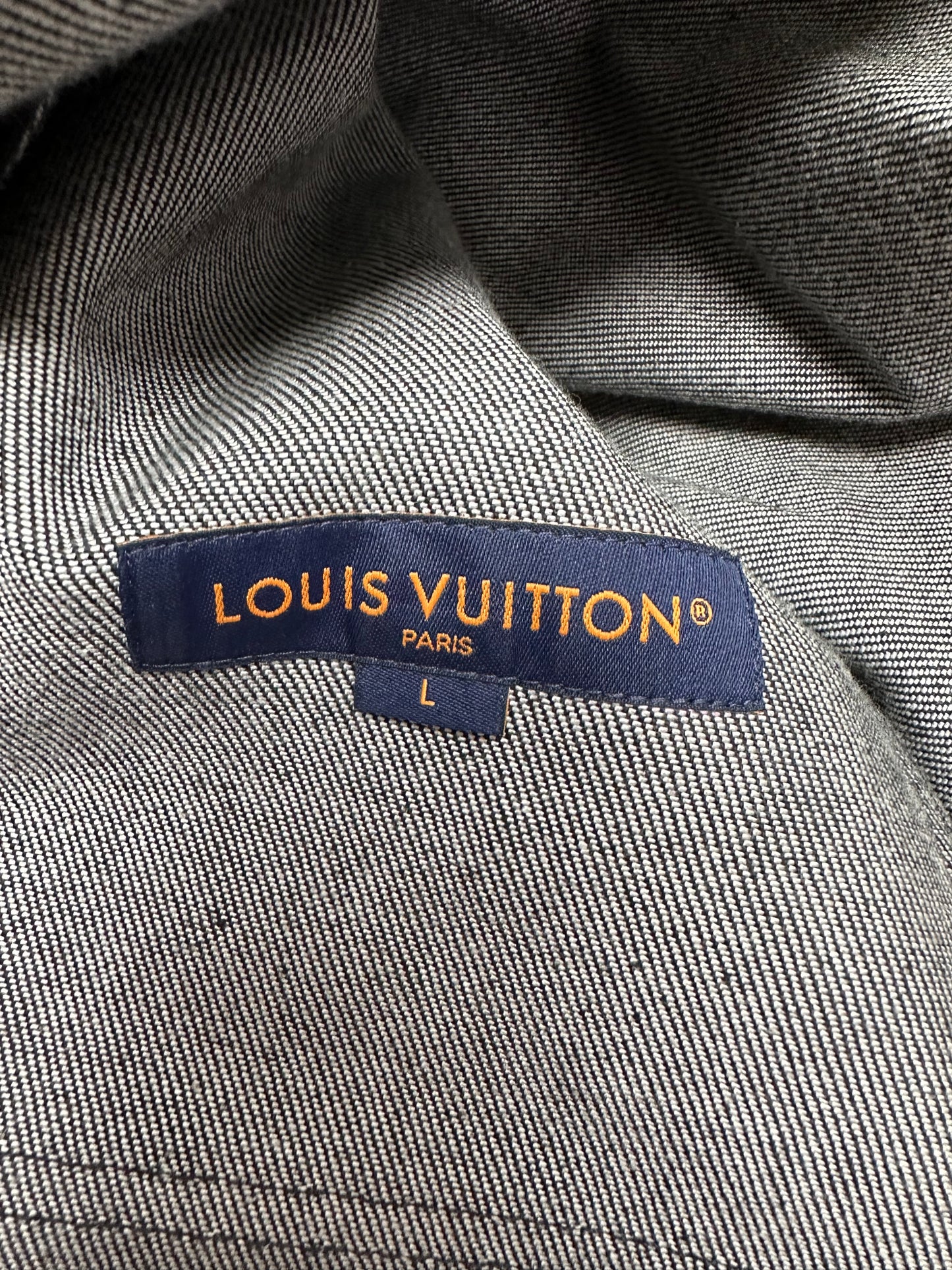 Louis Vuitton Grey Monogram Denim Baseball Jersey