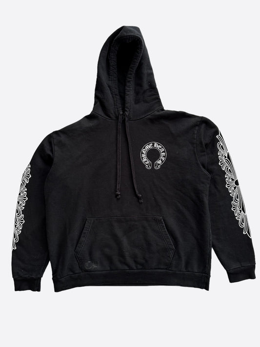 Chrome Hearts Black & White Horseshoe Logo Hoodie