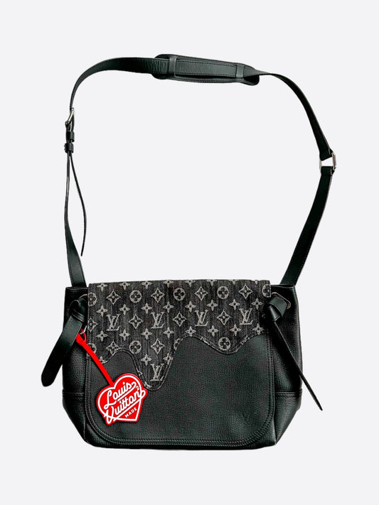 Louis Vuitton Nigo Black & Grey Denim Monogram Messenger Bag