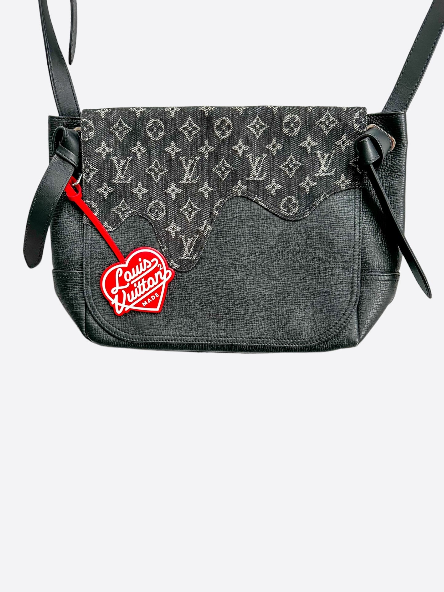 Louis Vuitton Nigo Black & Grey Denim Monogram Messenger Bag