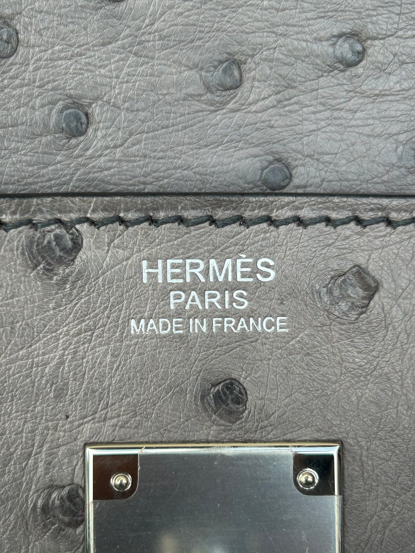 Hermes Gris Ostrich Birkin 30