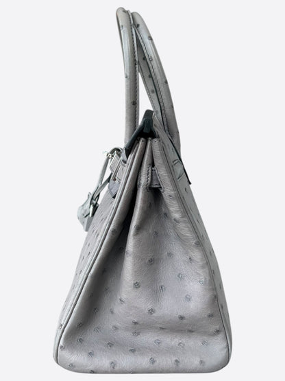 Hermes Gris Ostrich Birkin 30