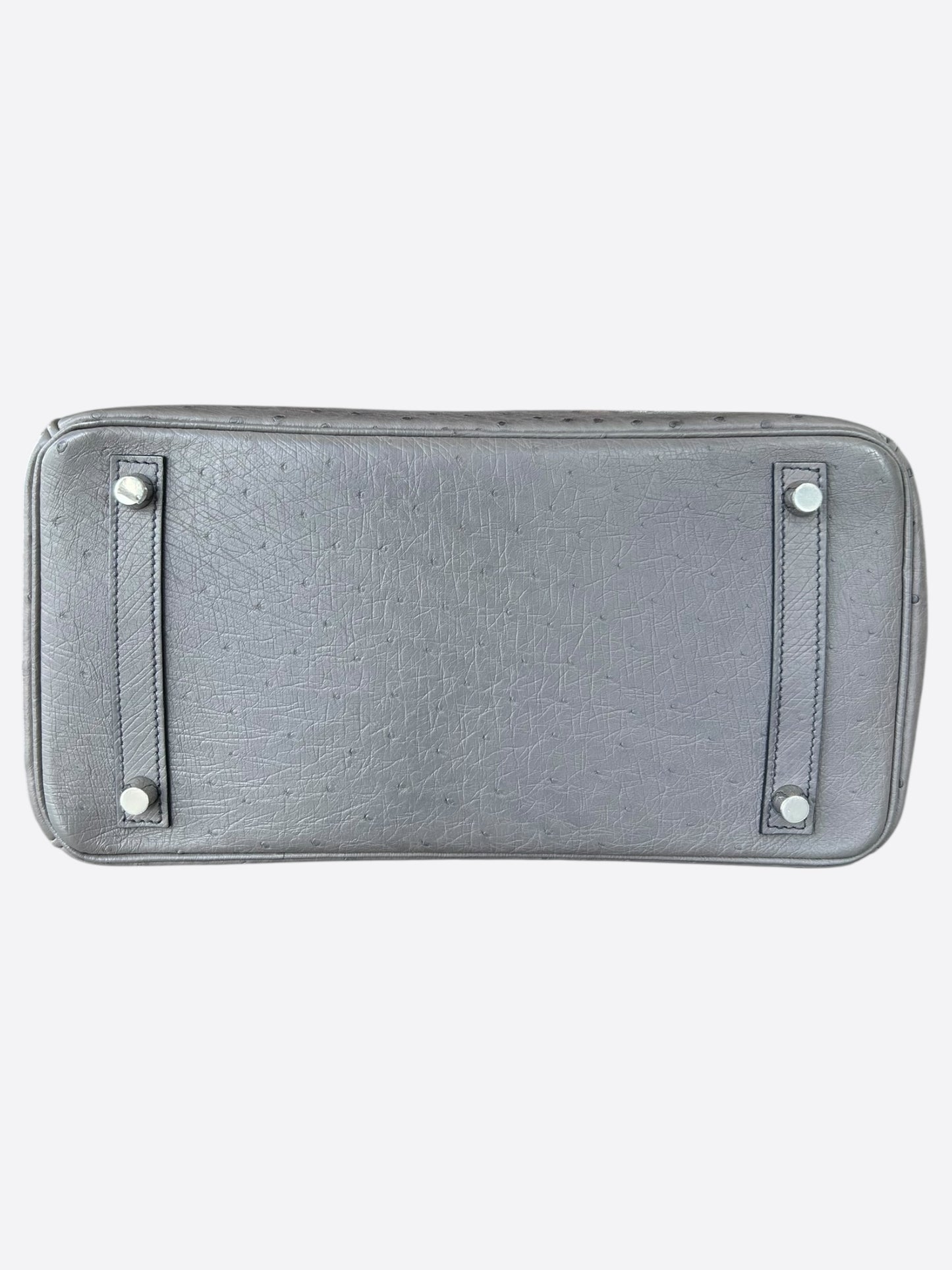 Hermes Gris Ostrich Birkin 30