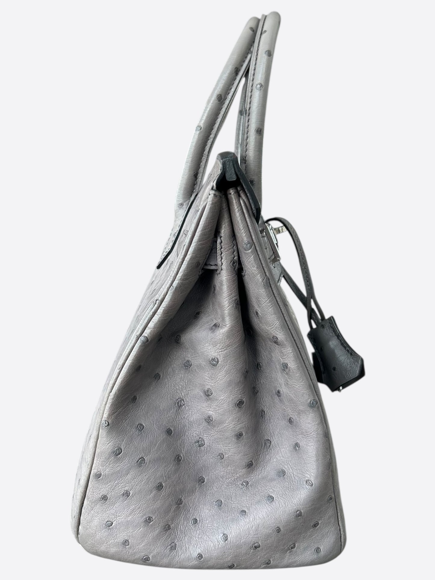 Hermes Gris Ostrich Birkin 30