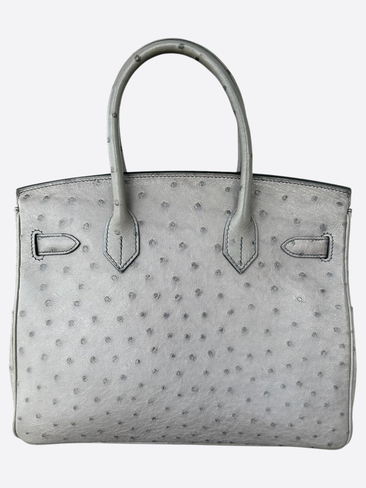 Hermes Gris Ostrich Birkin 30