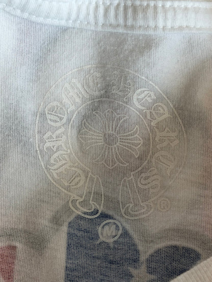 Chrome Hearts White & Black USA Triple Cross Logo Women's T-Shirt