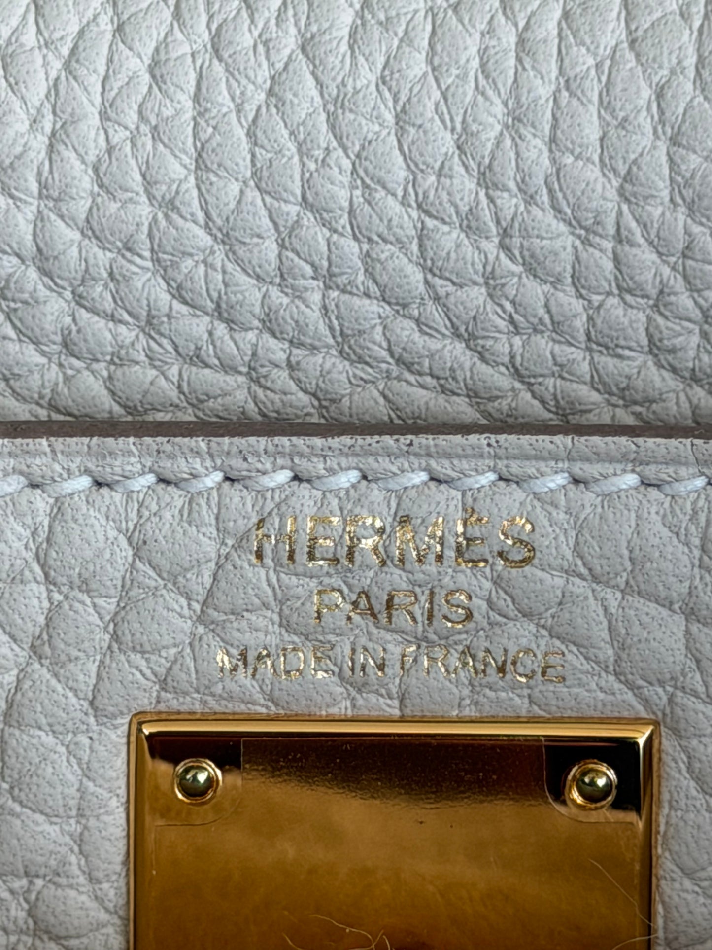 Hermes White Togo & Gold Hardware Kelly Ado Backpack