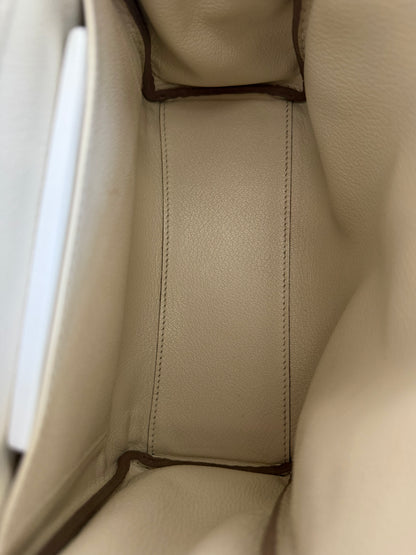 Hermes White Togo & Gold Hardware Kelly Ado Backpack