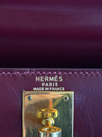 Hermes Red Box Leather & Gold Hardware Kelly 28