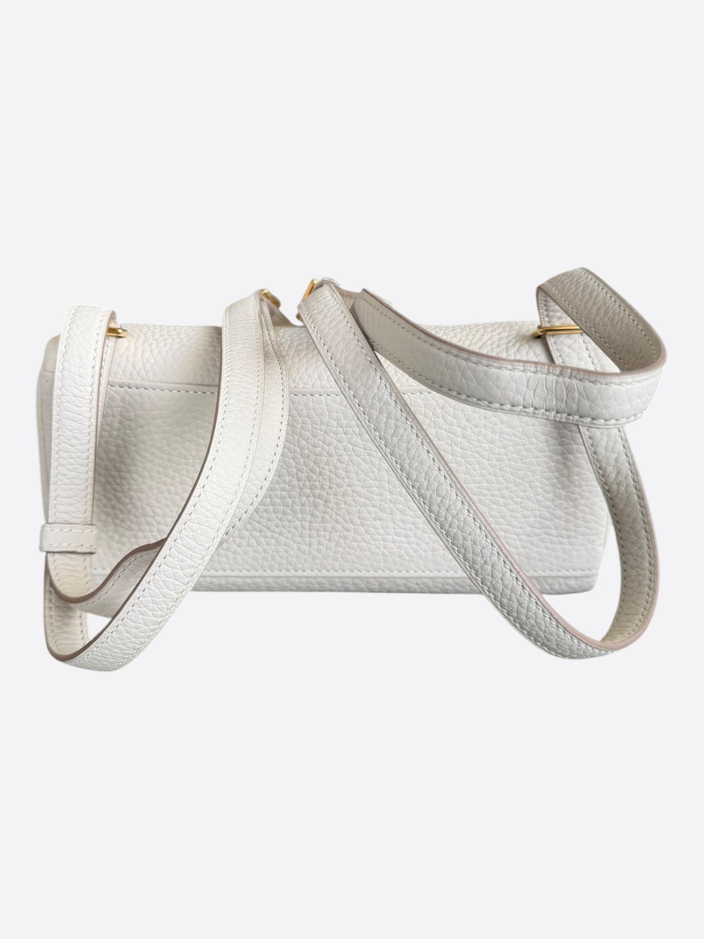 Hermes White Togo & Gold Hardware Kelly Ado Backpack