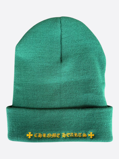 Chrome Hearts Green & Orange CH Logo Embroidered Beanie