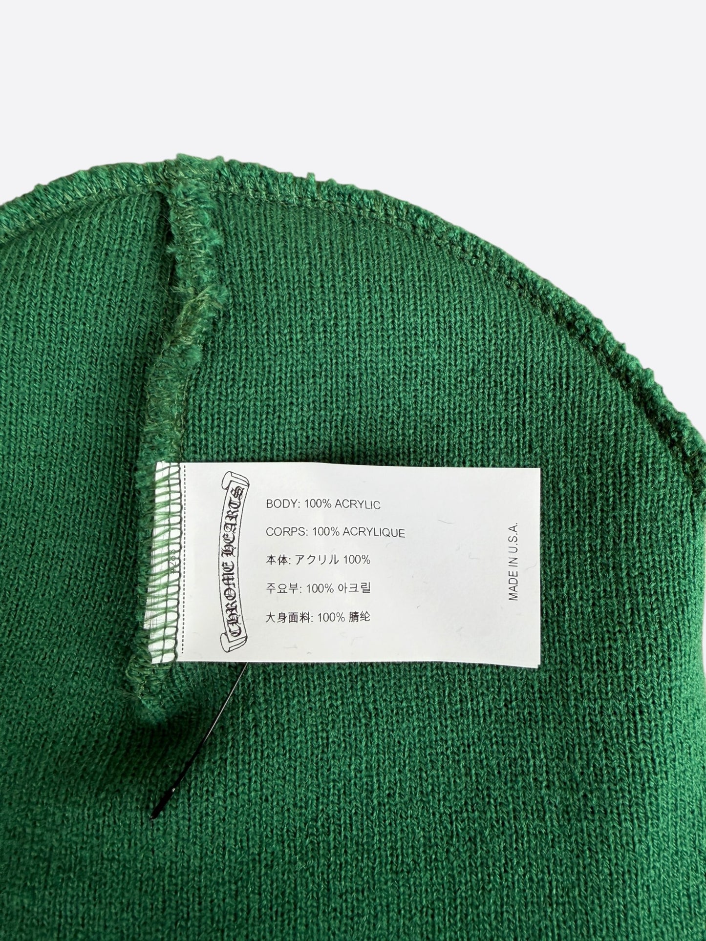 Chrome Hearts Green & Orange CH Logo Embroidered Beanie