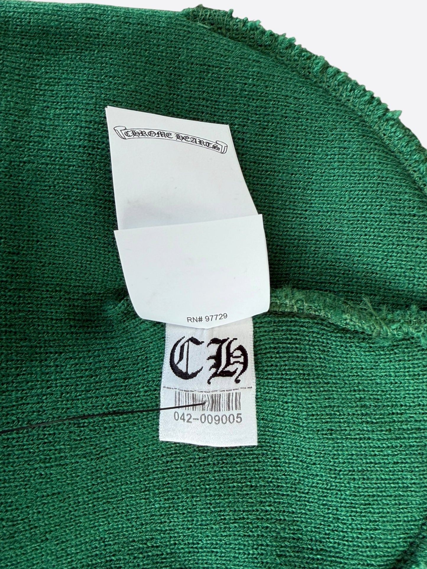 Chrome Hearts Green & Orange CH Logo Embroidered Beanie