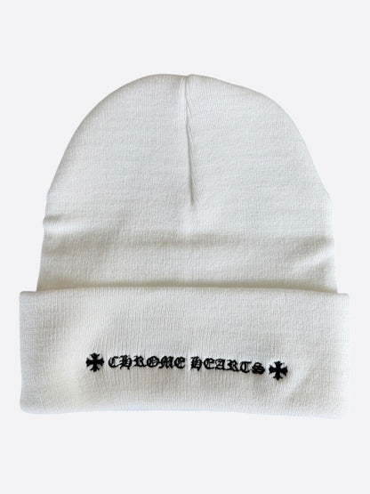 Chrome Hearts White & Black CH Logo Embroidered Beanie