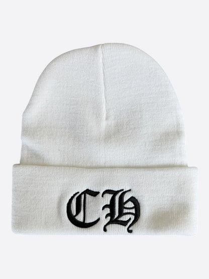 Chrome Hearts White & Black CH Logo Embroidered Beanie
