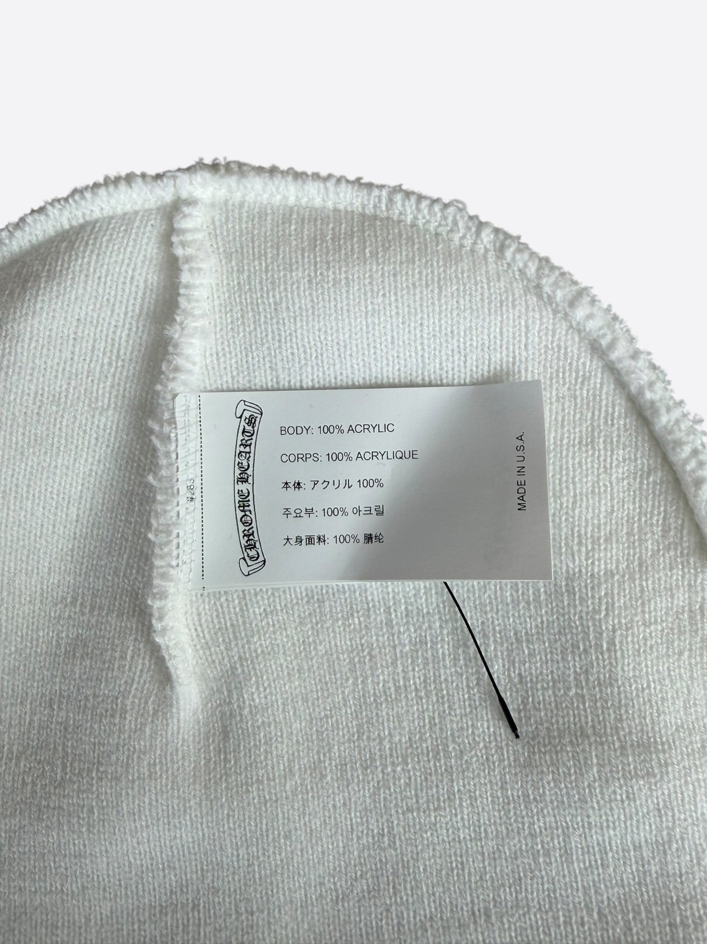 Chrome Hearts White & Black CH Logo Embroidered Beanie