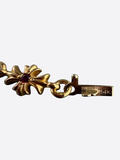 Chrome Hearts 22K Yellow Gold & Pink Rubies Tiny-E Bracelet